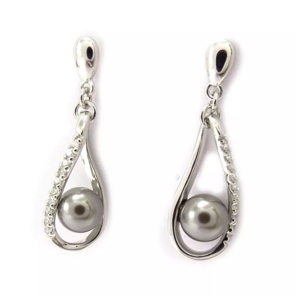 Les Trésors De Lily BO Argent 'Pearl Beauty' Gris [K4671]