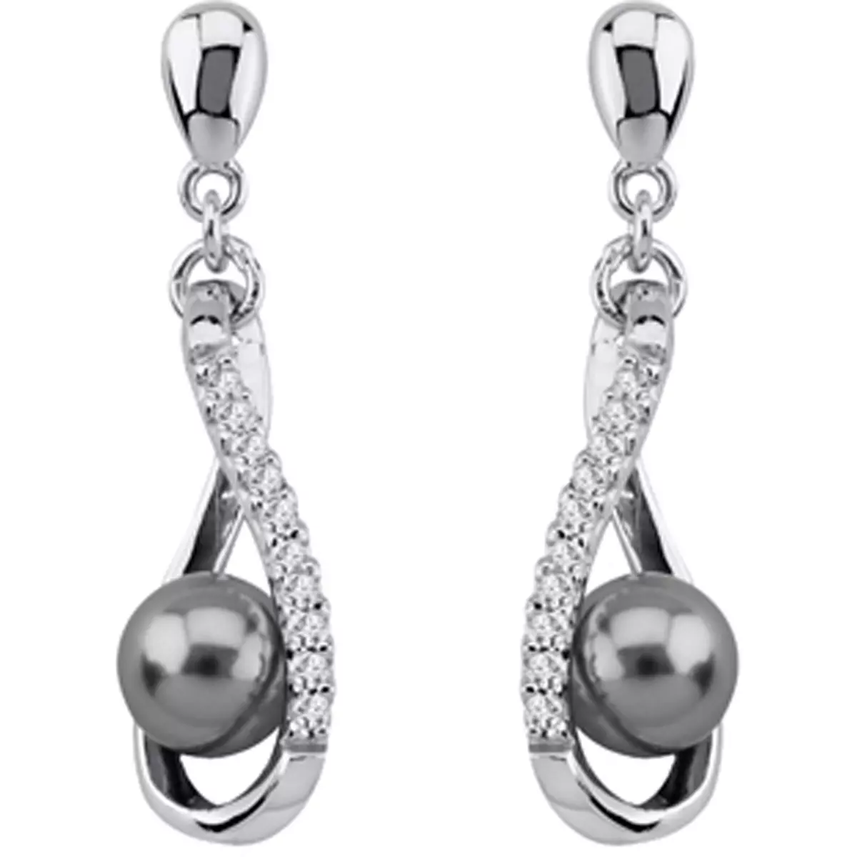 Les Trésors De Lily BO Argent 'Pearl Beauty' Gris [K4671]