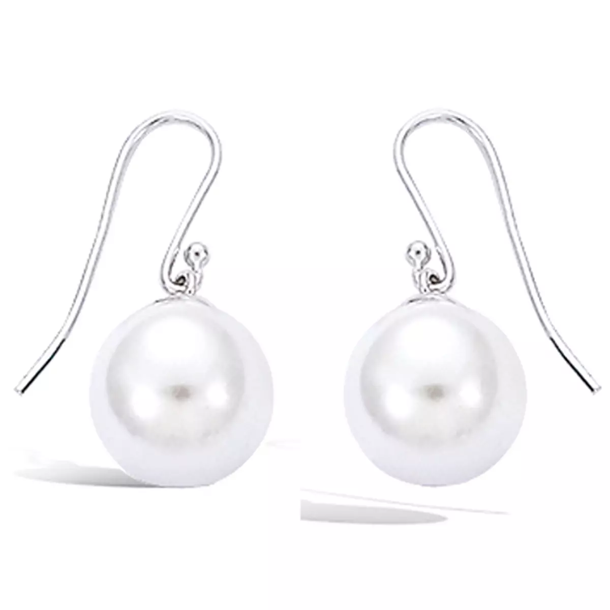 les trésors de lily BO Argent 'Perla' Blanc argenté (rhodié) 9 mm [G9011]