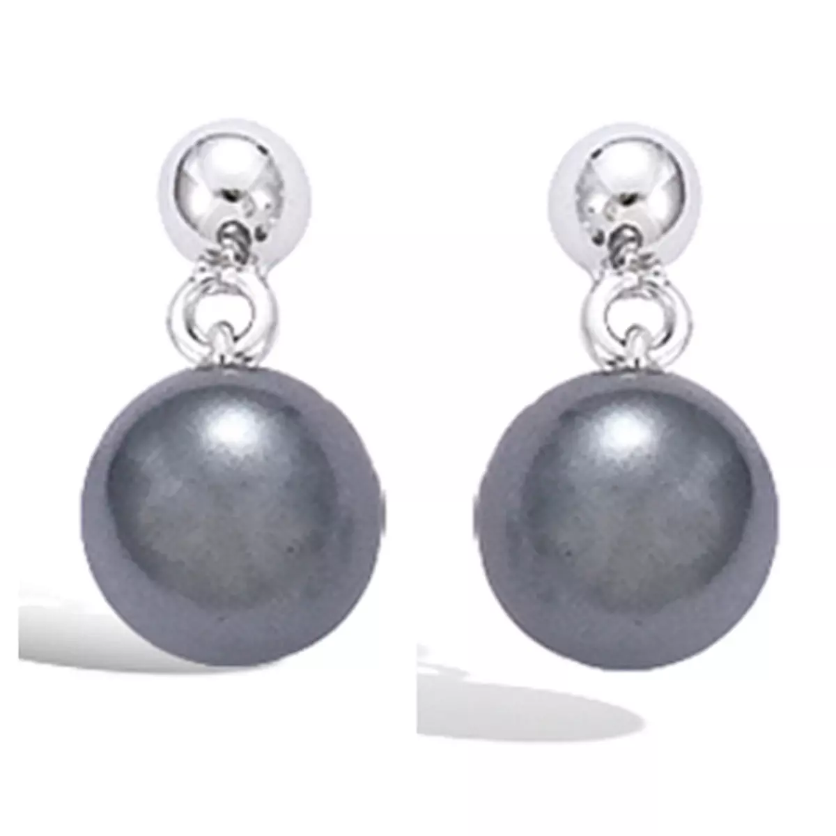les trésors de lily BO Argent 'Perla' gris argenté (rhodié) 8 mm [I3904]