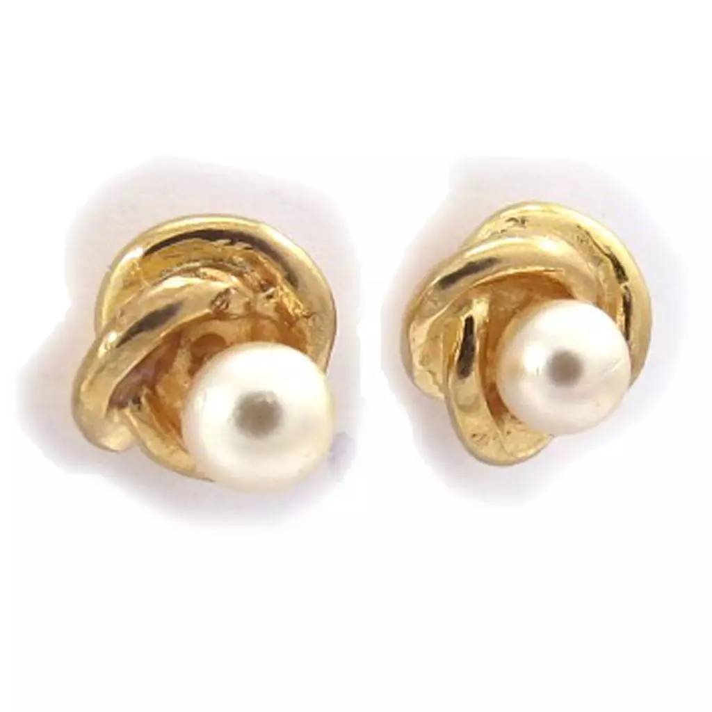 Les Trésors De Lily BO Plaqué Or 'Beauty Pearls' Blanc [C5603]