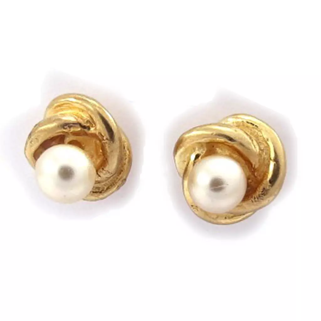 Les Trésors De Lily BO Plaqué Or 'Beauty Pearls' Blanc [C5603]