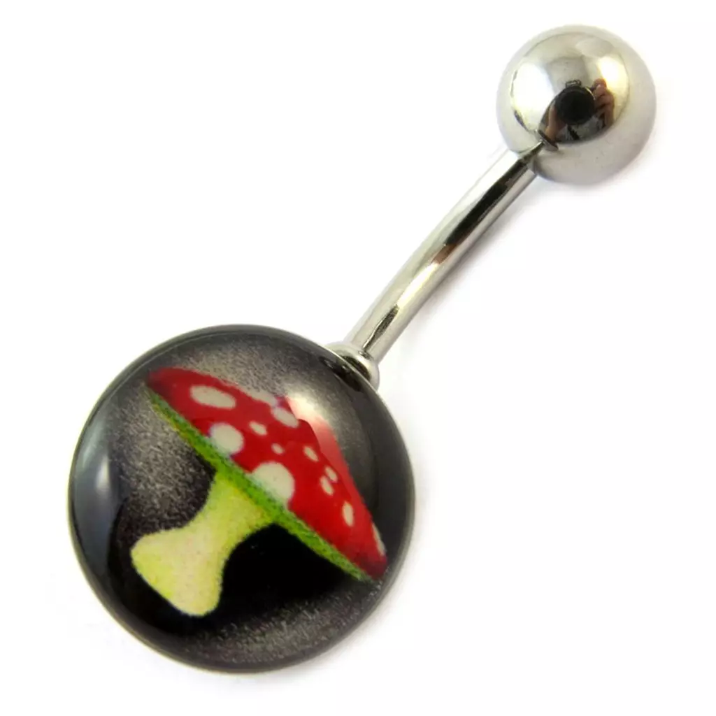 les trésors de lily Body Piercing 'Champignon' Rouge Noir [F2068]
