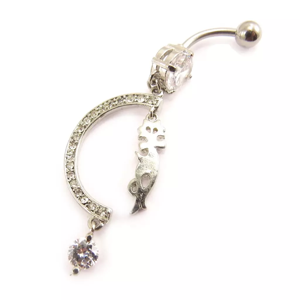 Les Trésors De Lily Body Piercing 'Chat Cabaret' Blanc [C4240]