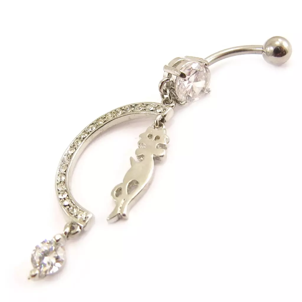 les trésors de lily Body Piercing 'Chat Cabaret' Blanc [C4240]