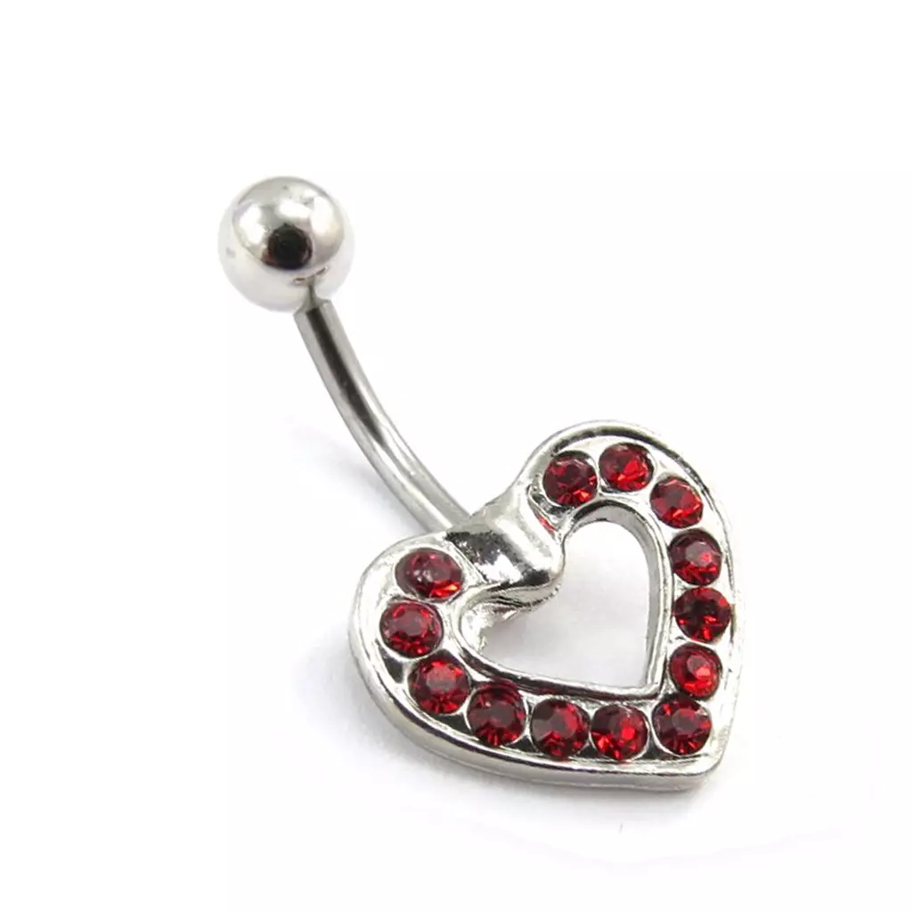 Les Trésors De Lily Body Piercing 'Coeur Déesse' Rouge [E6412]