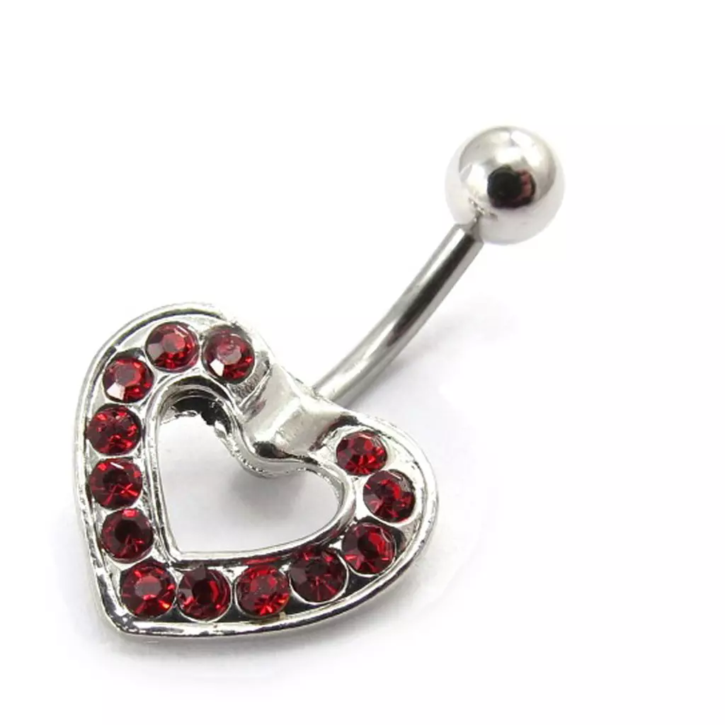 les trésors de lily Body Piercing 'Coeur Déesse' Rouge [E6412]