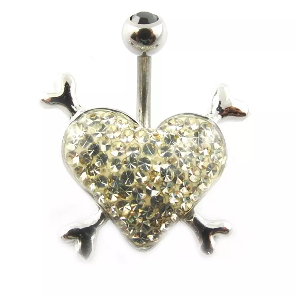 les trésors de lily Body Piercing 'Coeur Divin' blanc [F9040]