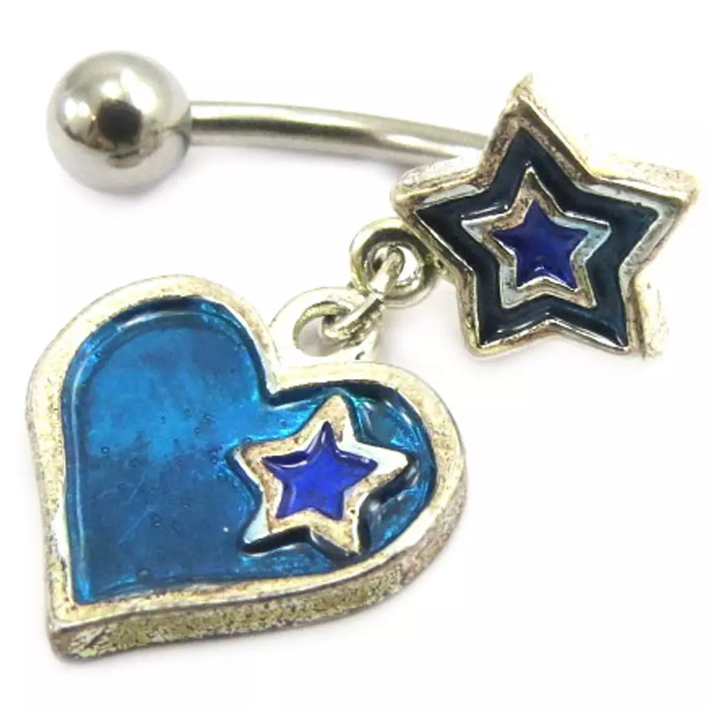 Les Trésors De Lily Body Piercing 'Coeur Star' Bleu [A5531]
