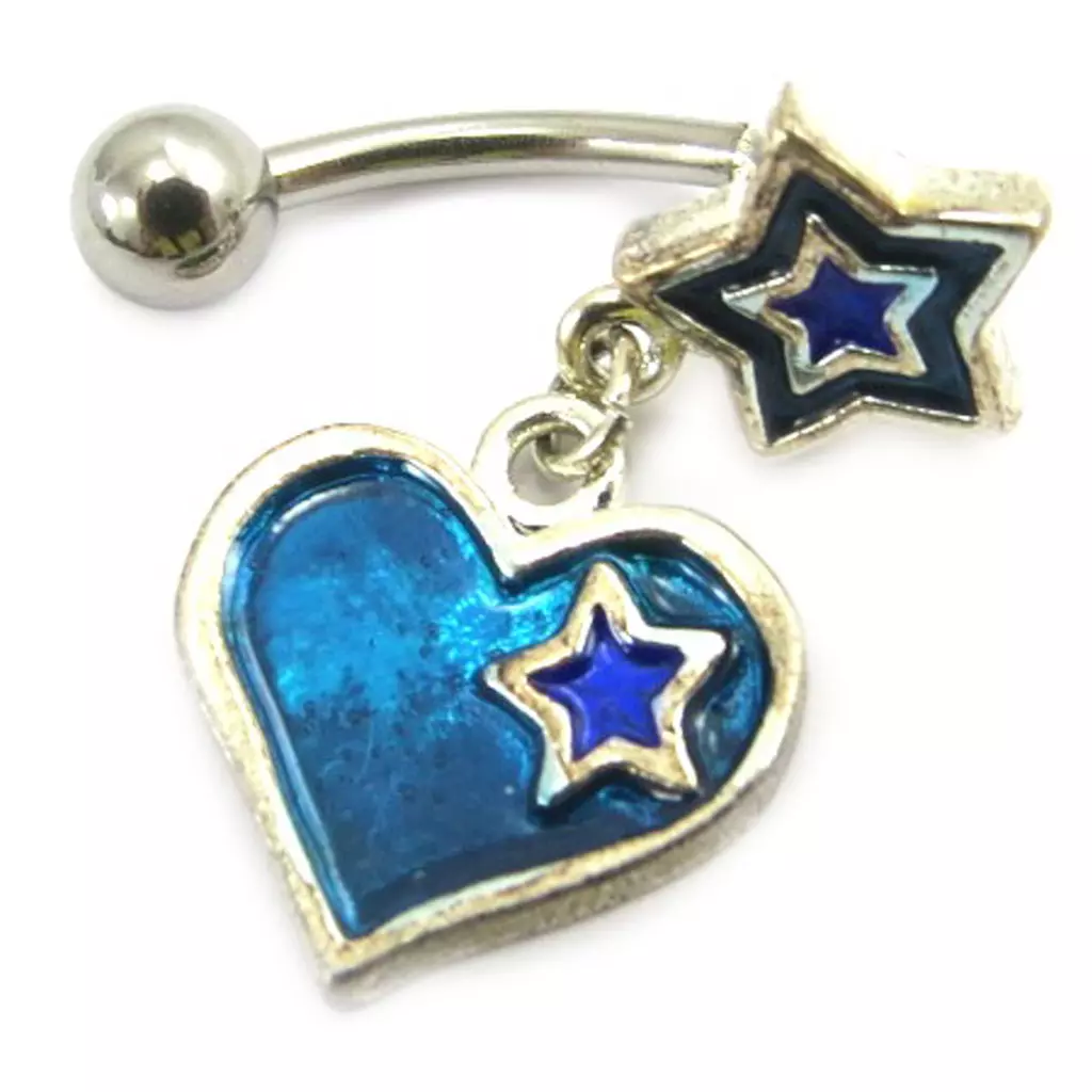 Les Trésors De Lily Body Piercing 'Coeur Star' Bleu [A5531]