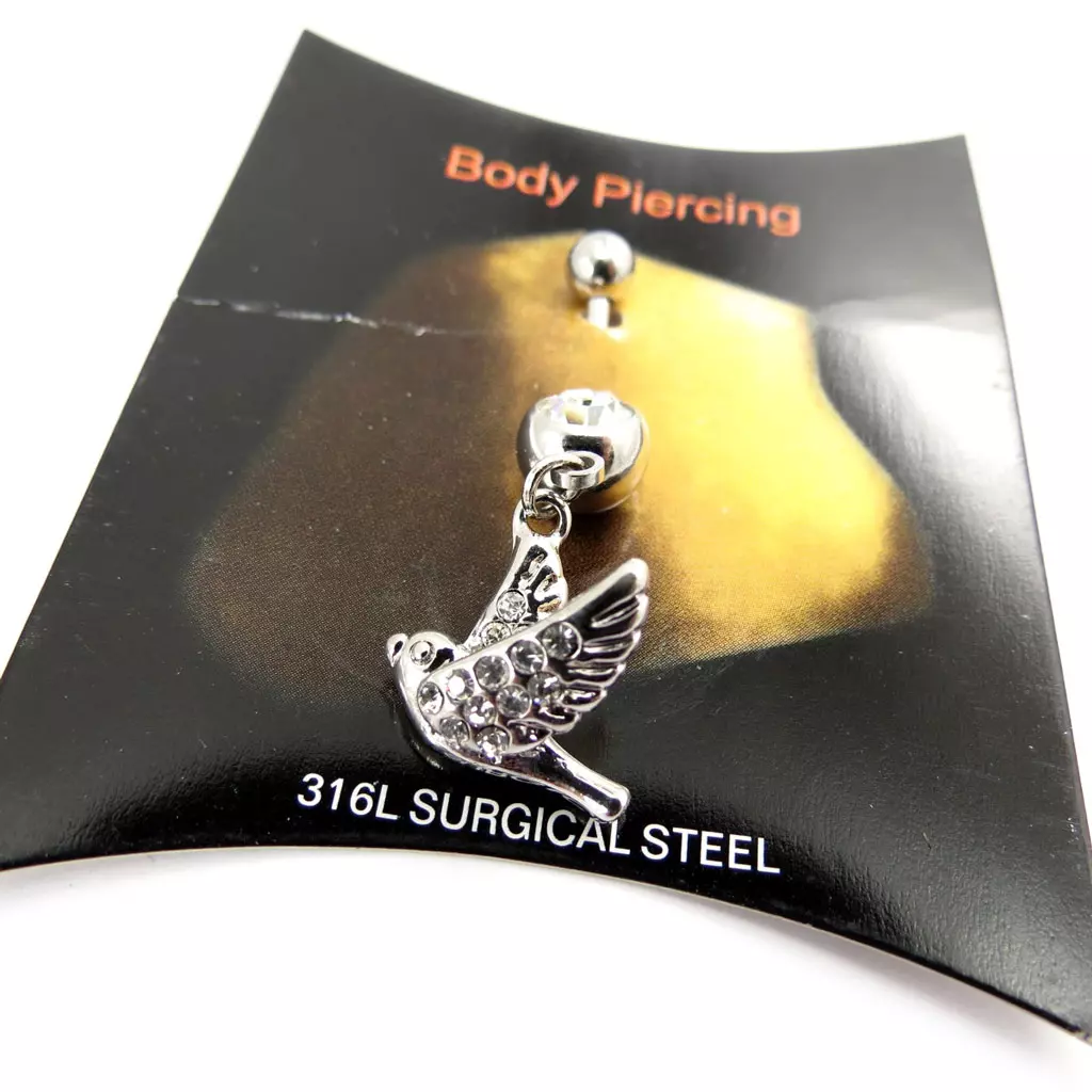 Les Trésors De Lily Body Piercing 'Colombe' Blanc Argenté [K0634]