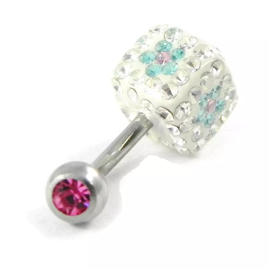 Les Trésors De Lily Body Piercing 'Cristal Divin' Blanc Bleu Rose [H9232]