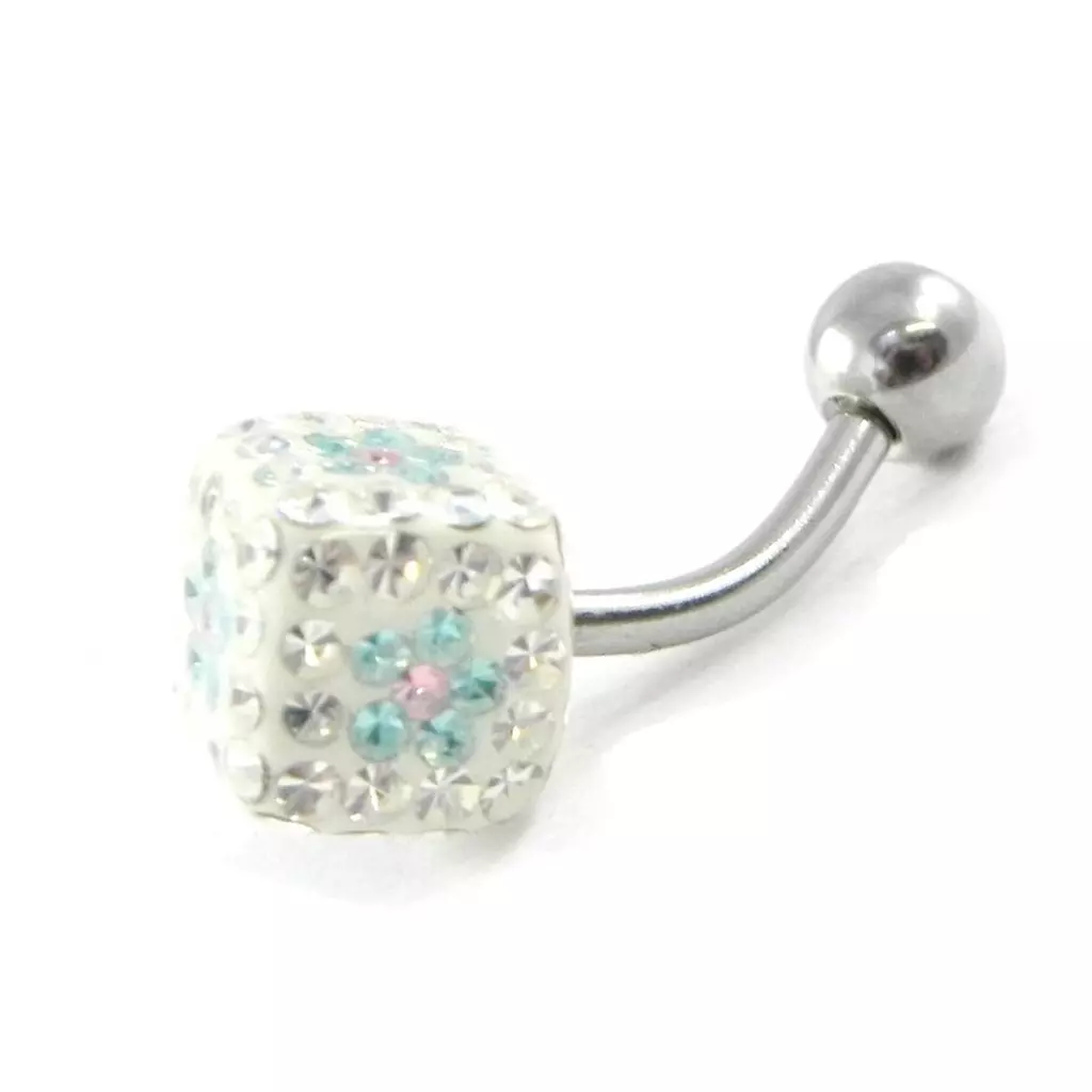 Les Trésors De Lily Body Piercing 'Cristal Divin' Blanc Bleu Rose [H9232]