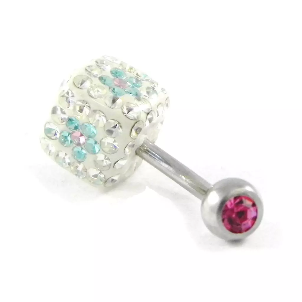 Les Trésors De Lily Body Piercing 'Cristal Divin' Blanc Bleu Rose [H9232]