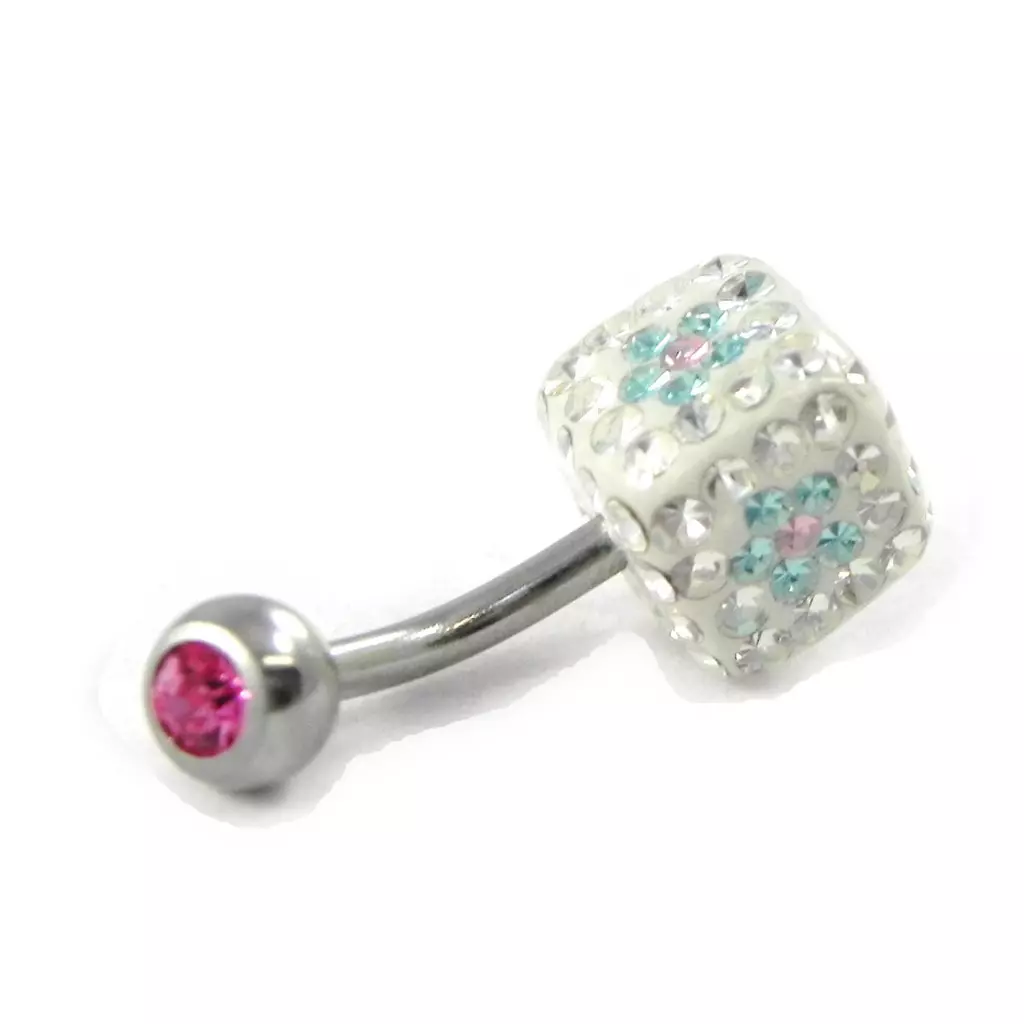 Les Trésors De Lily Body Piercing 'Cristal Divin' Blanc Bleu Rose [H9232]