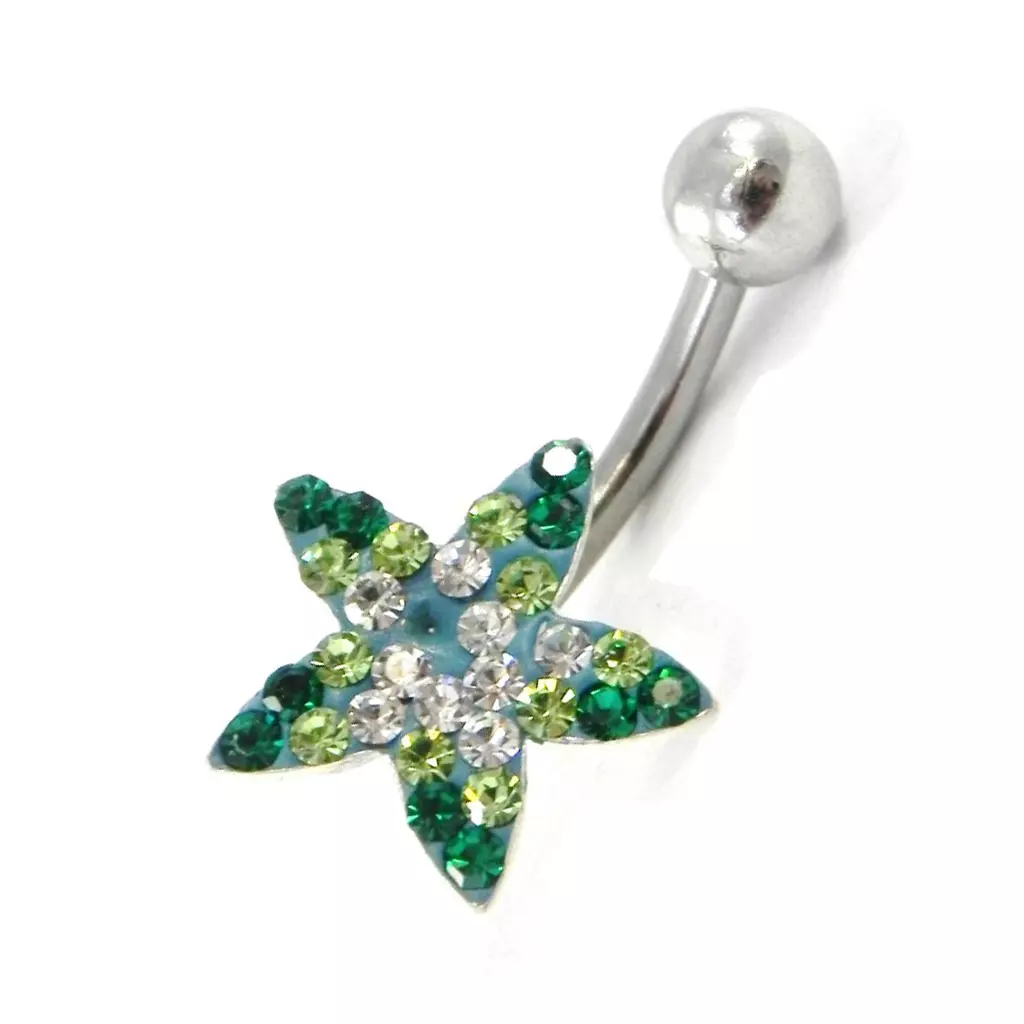 les trésors de lily Body Piercing 'Cristal Divin' vert étoile [H9297]