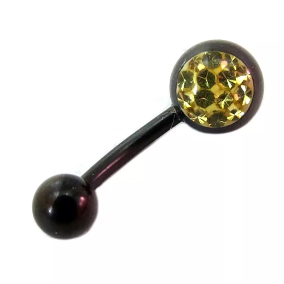 les trésors de lily Body Piercing 'Cristal' jaune Doré 8 mm [I9487]