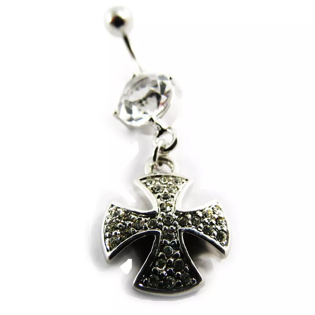 Les Trésors De Lily Body Piercing 'Croix' Blanc [J5221]