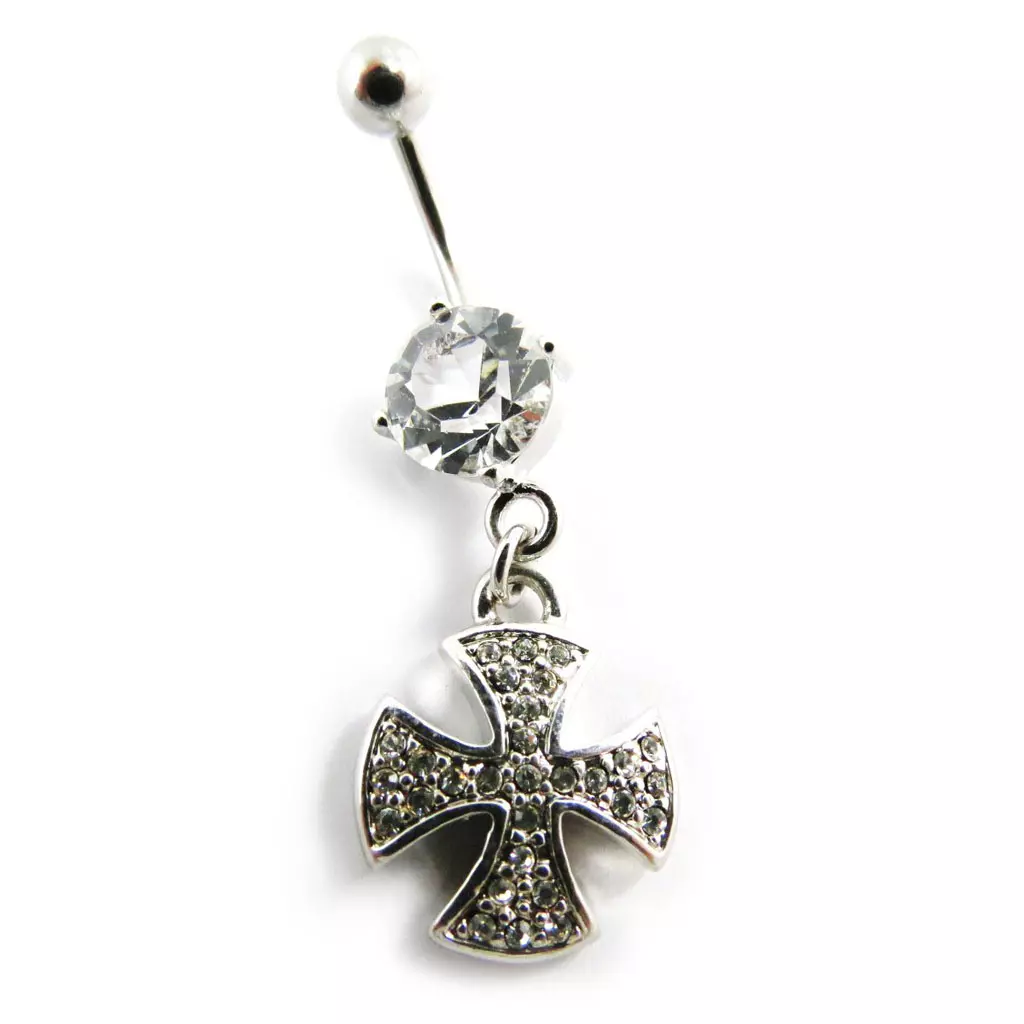 les trésors de lily Body Piercing 'Croix' blanc [J5221]