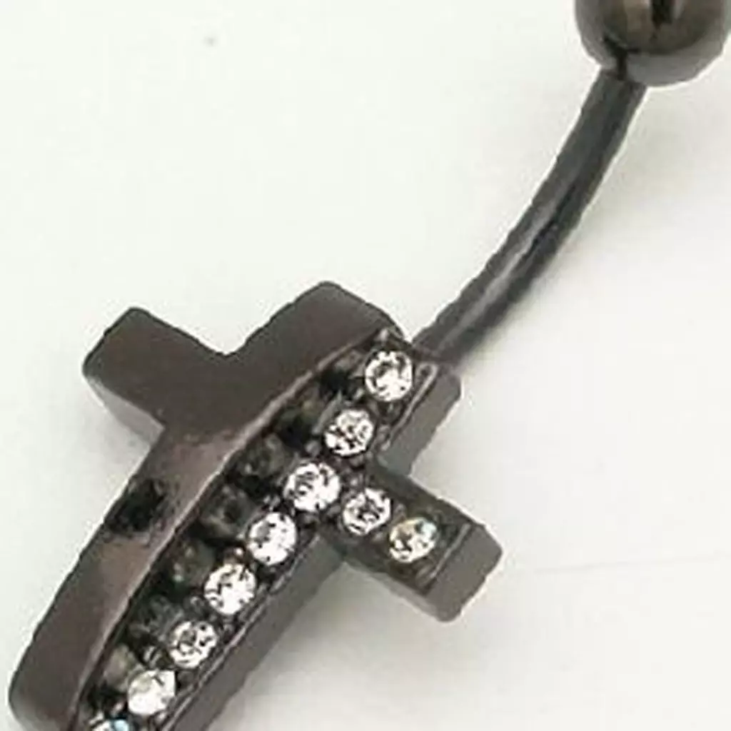 les trésors de lily Body Piercing 'Croix Gothique' Blanc [C3556]