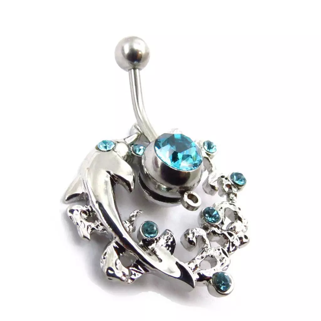 Les Trésors De Lily Body Piercing 'Dauphin Elfique' Bleu/turquoise/ Turquoise/bleu/vert/Turquoise [E5116]