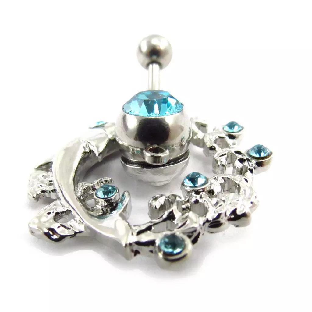 Les Trésors De Lily Body Piercing 'Dauphin Elfique' Bleu/turquoise/ Turquoise/bleu/vert/Turquoise [E5116]