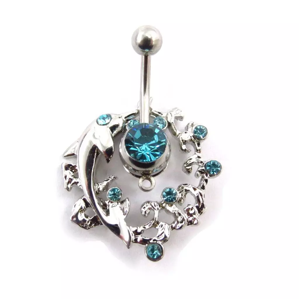 les trésors de lily Body Piercing 'Dauphin Elfique' bleu/turquoise/ turquoise/bleu/vert/Turquoise [E5116]
