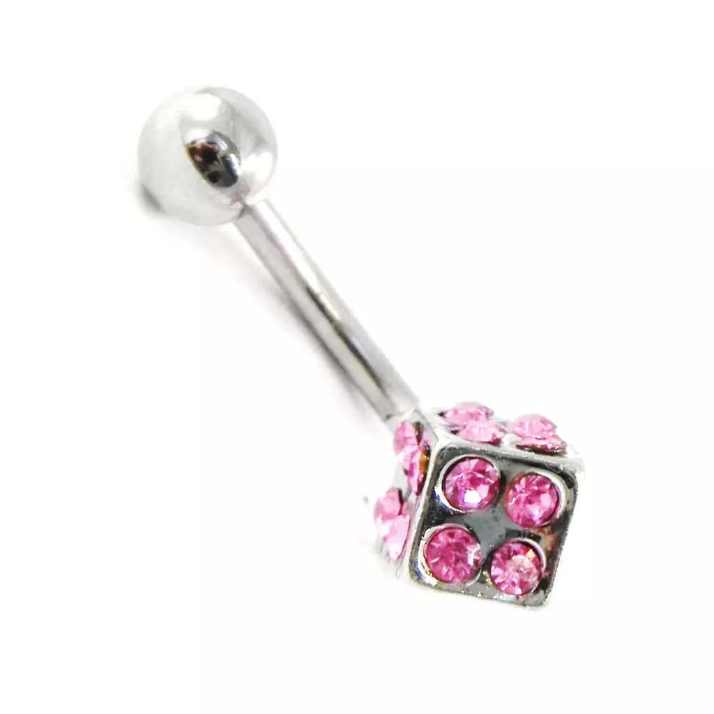 Les Trésors De Lily Body Piercing 'Dé à Jouer' Rose [H9228]