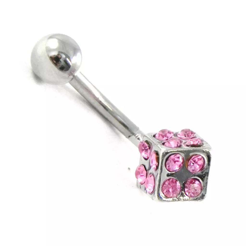 les trésors de lily Body Piercing 'Dé à Jouer' rose [H9228]