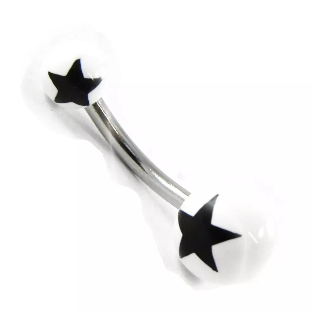 Les Trésors De Lily Body Piercing 'Etoile' Blanc Noir [H9317]