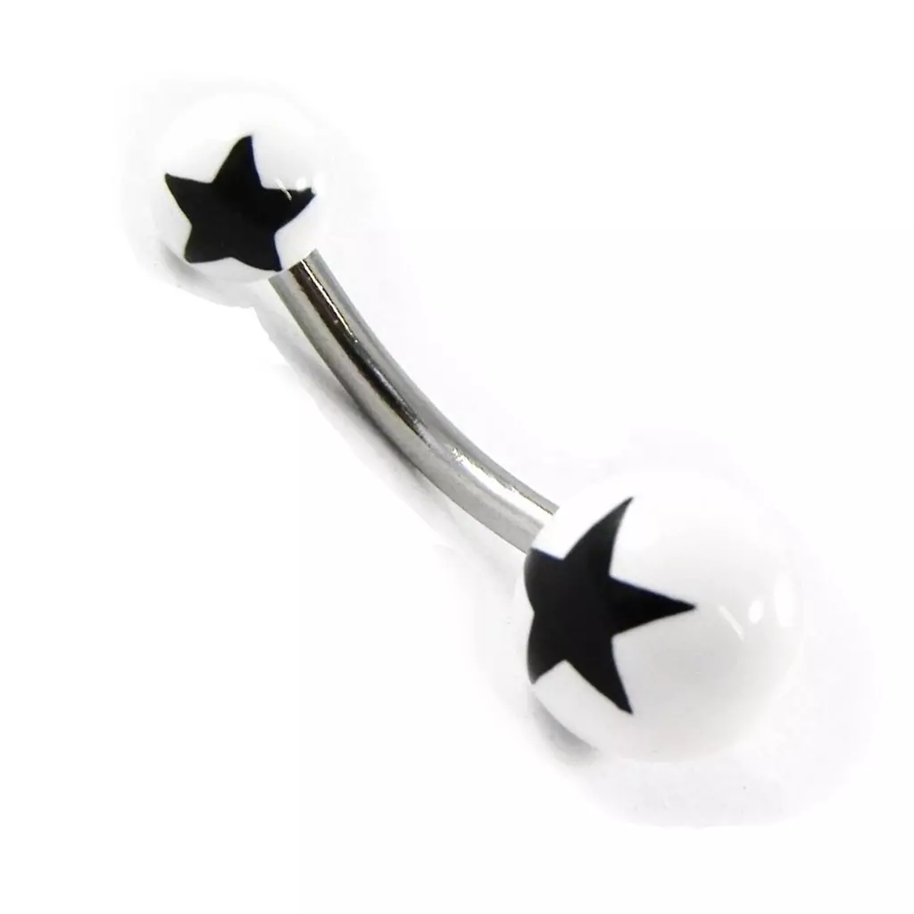 Les Trésors De Lily Body Piercing 'Etoile' Blanc Noir [H9317]