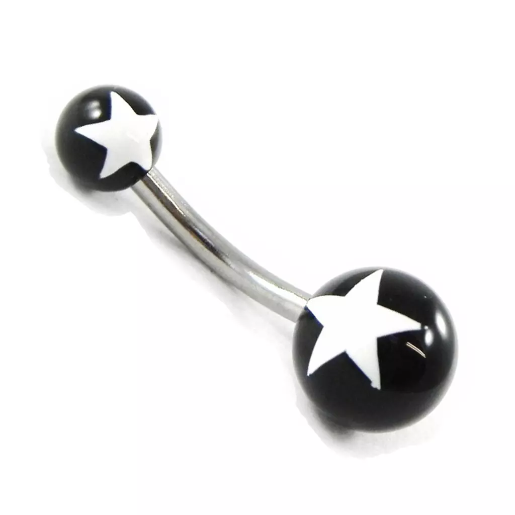 Les Trésors De Lily Body Piercing 'Etoile' Noir [H9316]