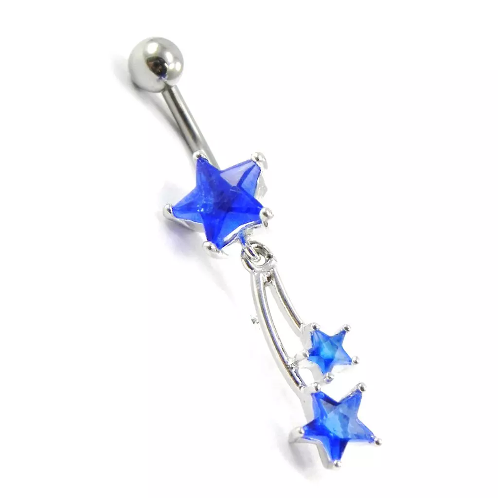 Les Trésors De Lily Body Piercing 'Etoiles' Bleu 25x9 Mm [I1383]
