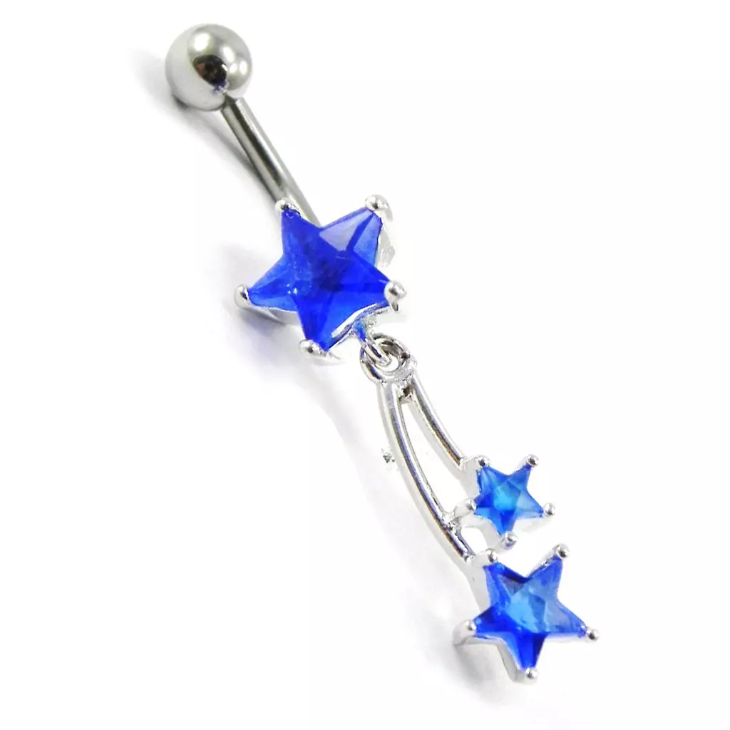 Les Trésors De Lily Body Piercing 'Etoiles' Bleu 25x9 Mm [I1383]