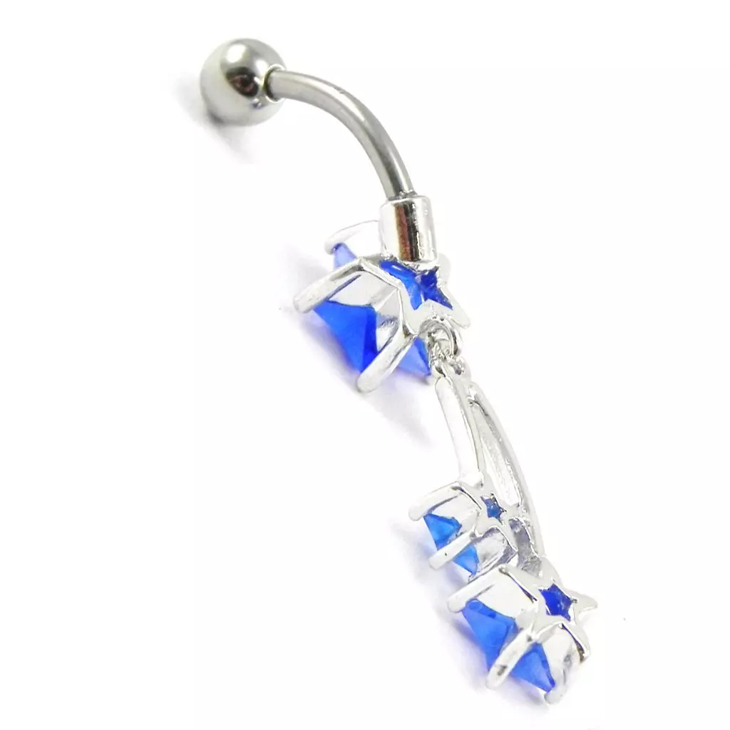 Les Trésors De Lily Body Piercing 'Etoiles' Bleu 25x9 Mm [I1383]