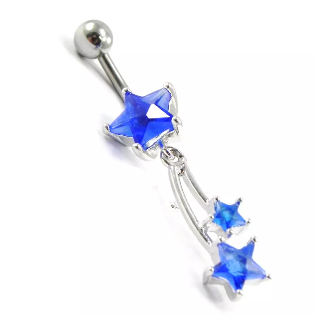 les trésors de lily Body Piercing 'Etoiles' bleu 25x9 mm [I1383]