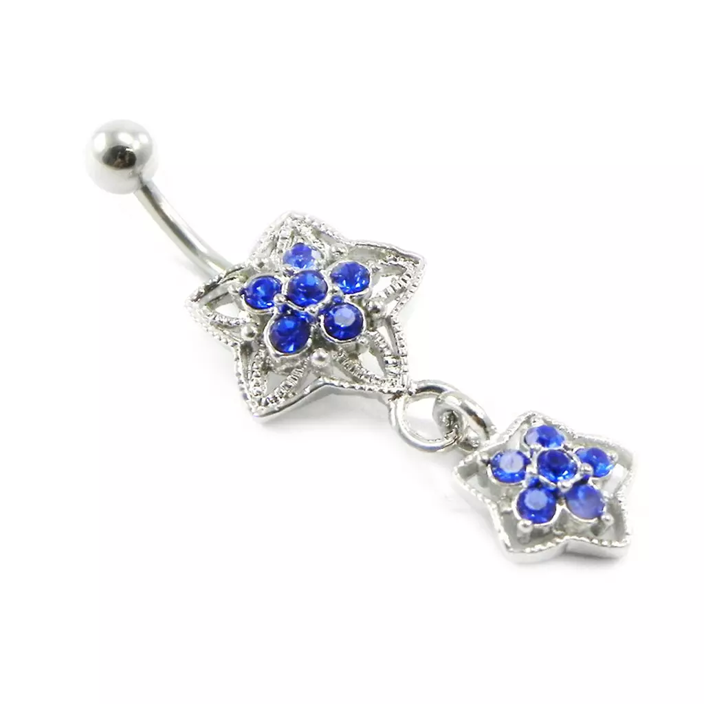les trésors de lily Body Piercing 'Etoiles' bleu [I1194]