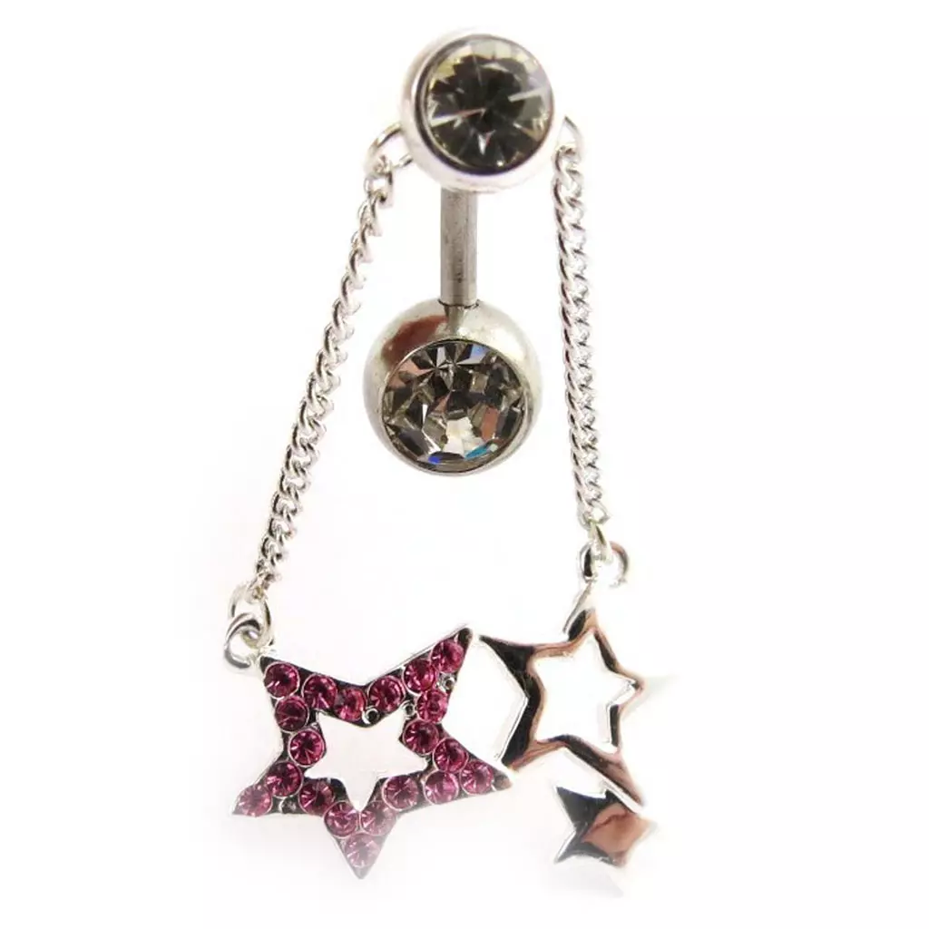 les trésors de lily Body Piercing 'Etoiles' rose [J4129]