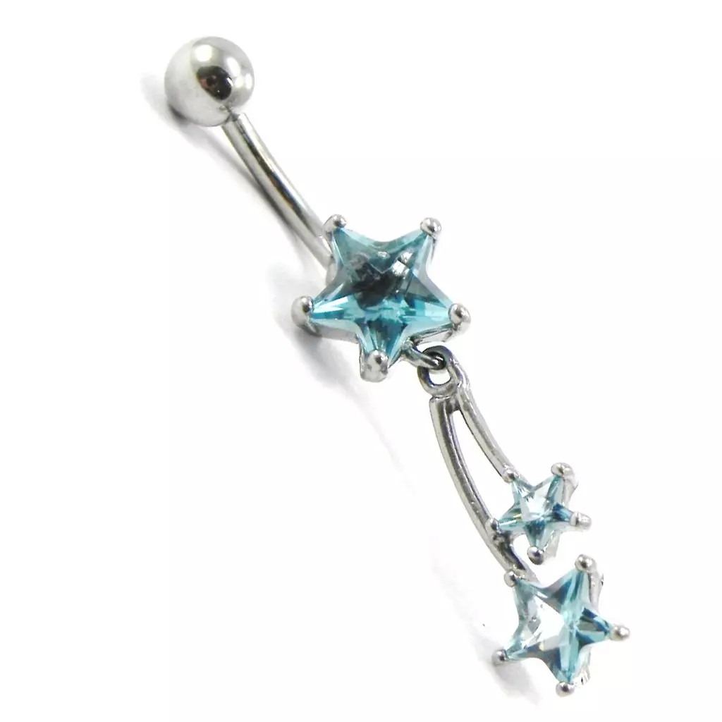 Les Trésors De Lily Body Piercing 'Etoiles' Turquoise 25x9 Mm [I1392]