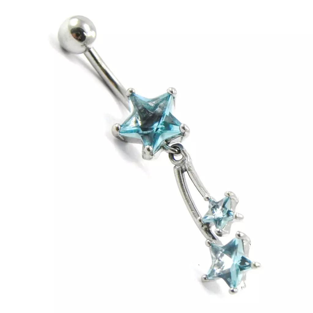 Les Trésors De Lily Body Piercing 'Etoiles' Turquoise 25x9 Mm [I1392]
