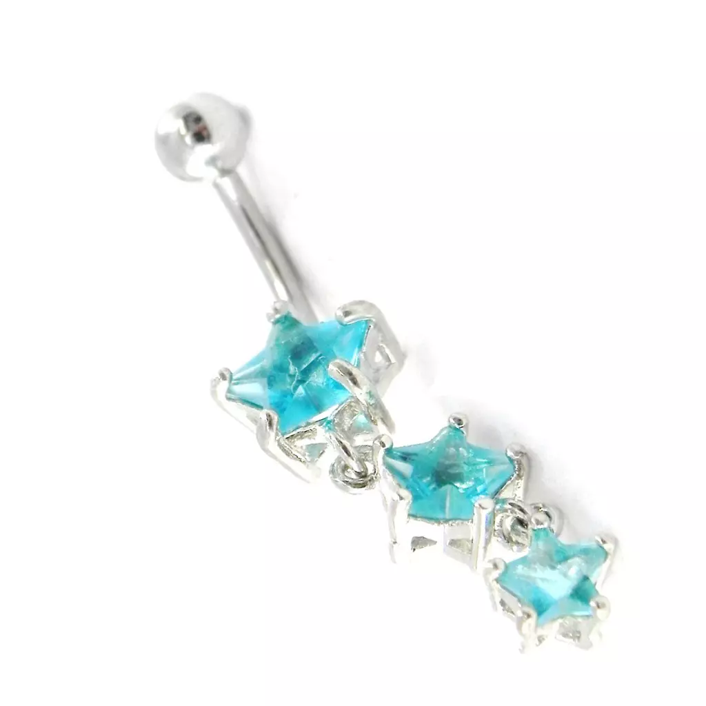 Les Trésors De Lily Body Piercing 'Etoiles' Turquoise 9x21 Mm [H9189]