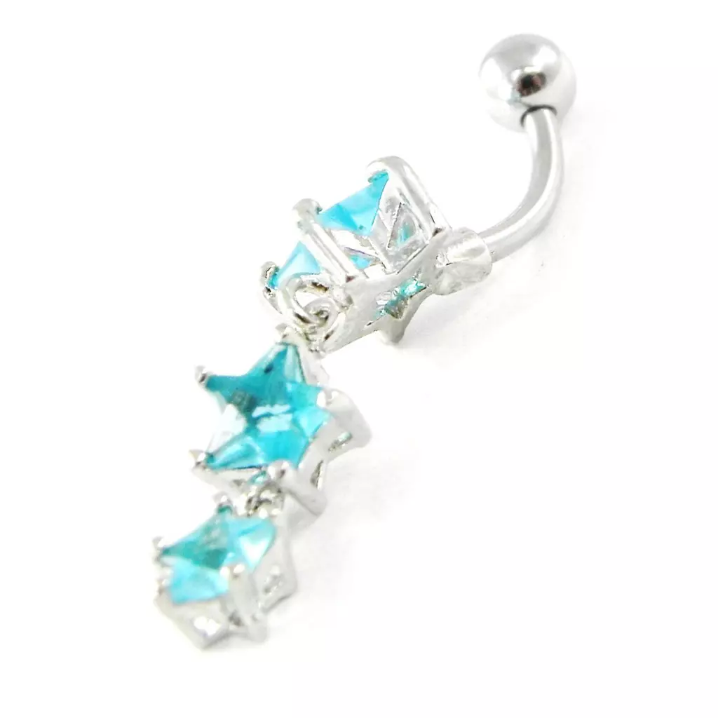 Les Trésors De Lily Body Piercing 'Etoiles' Turquoise 9x21 Mm [H9189]