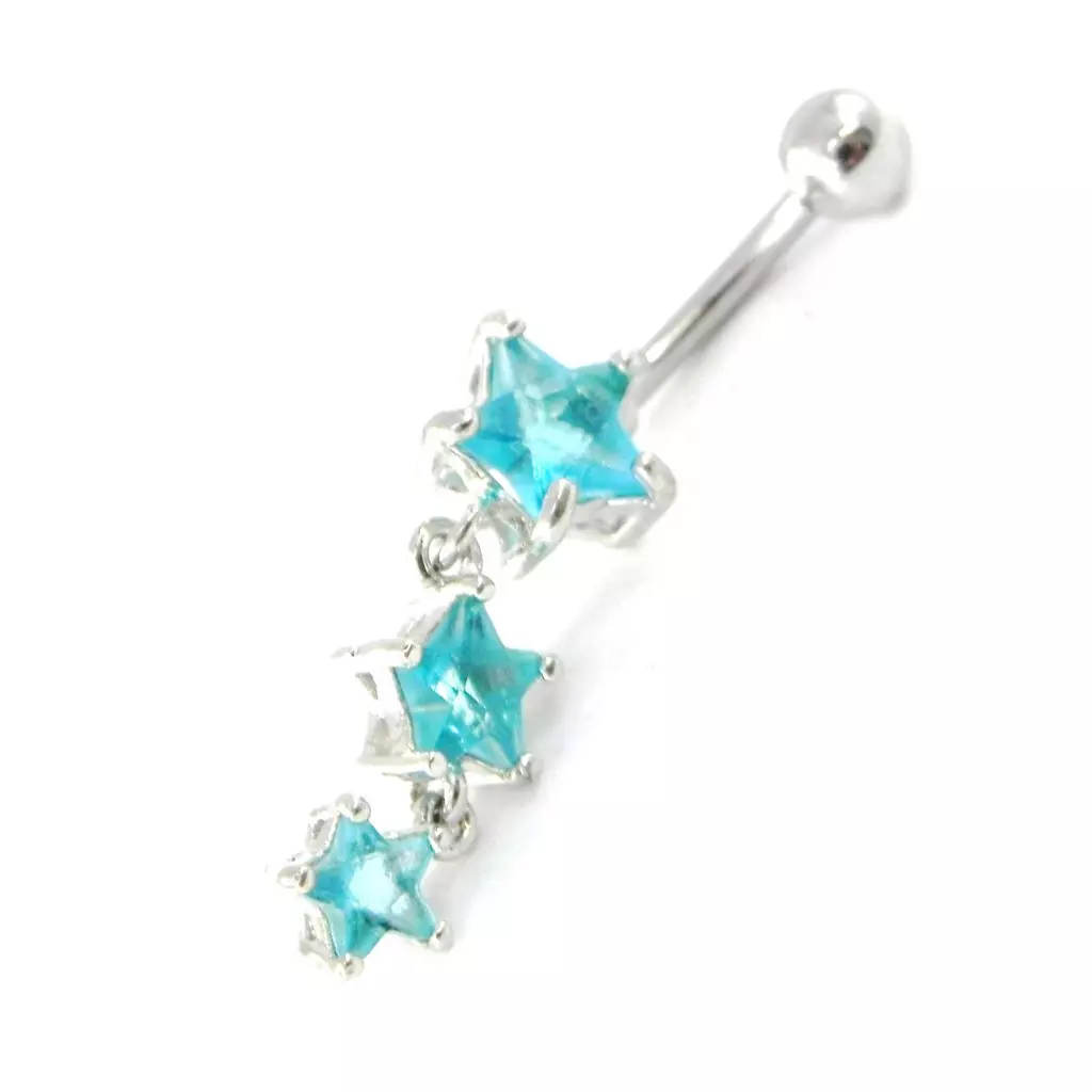 Les Trésors De Lily Body Piercing 'Etoiles' Turquoise 9x21 Mm [H9189]