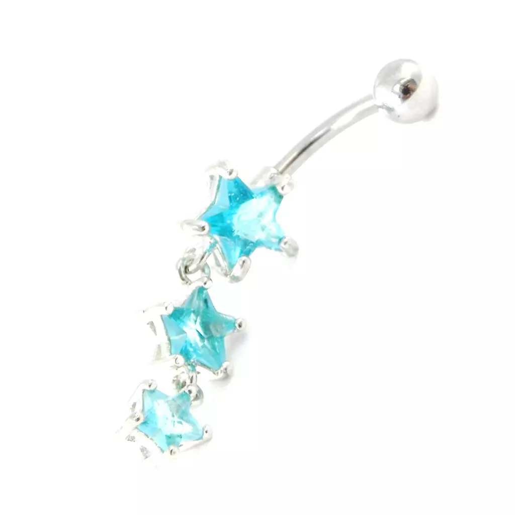 les trésors de lily Body Piercing 'Etoiles' turquoise 9x21 mm [H9189]
