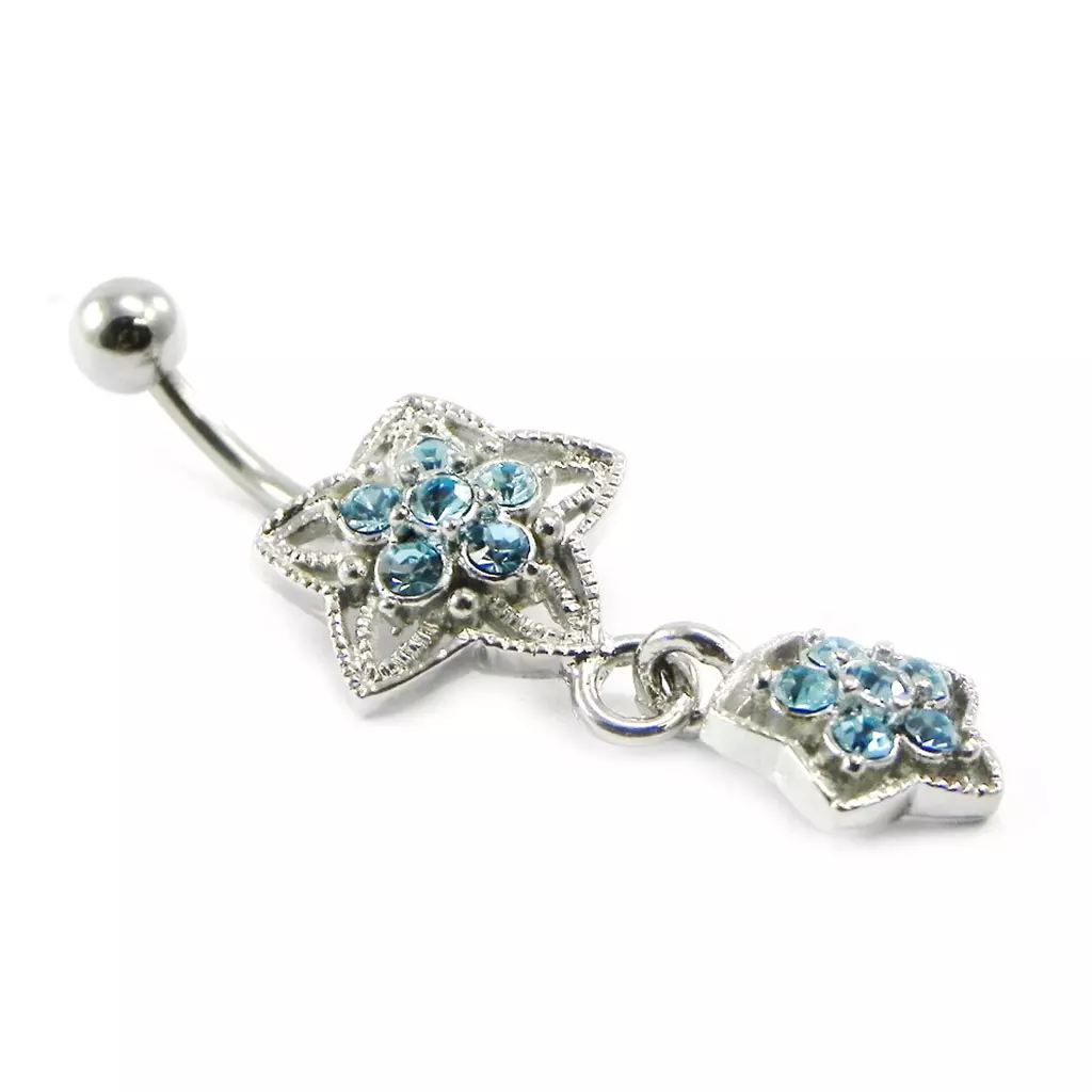 les trésors de lily Body Piercing 'Etoiles' turquoise [I1193]
