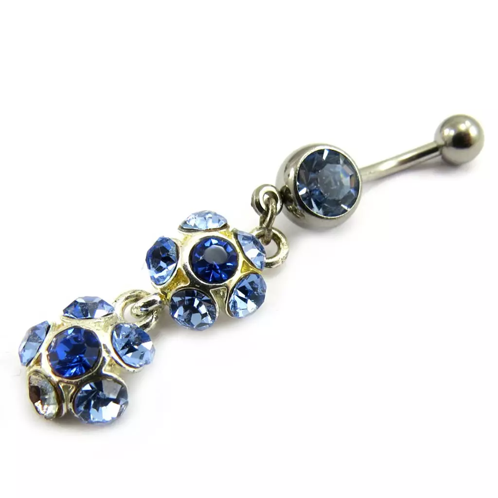 Les Trésors De Lily Body Piercing 'Fleurs Cristal' Bleu [B4412]