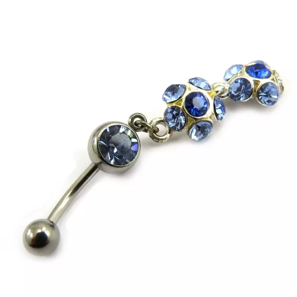 Les Trésors De Lily Body Piercing 'Fleurs Cristal' Bleu [B4412]