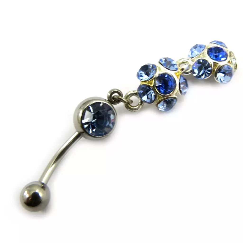 Les Trésors De Lily Body Piercing 'Fleurs Cristal' Bleu [B4412]
