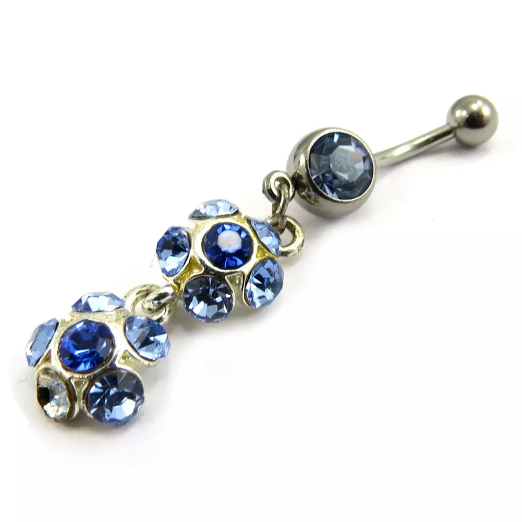 Les Trésors De Lily Body Piercing 'Fleurs Cristal' Bleu [B4412]