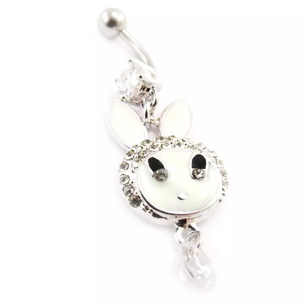 les trésors de lily Body Piercing 'Lapin' blanc [J4128]